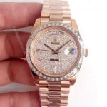 Swiss Copy Rolex Day-Date II Rose Gold Baguettes watch - Rolex Ice Out Watch
